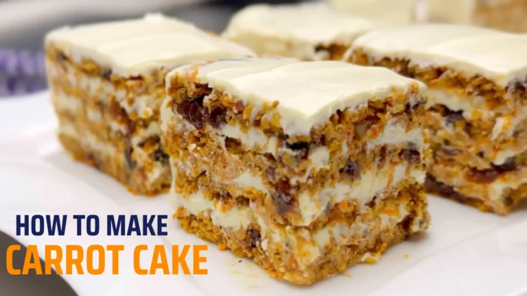 Easy Carrot Cake Recipe 8 Slice of carrot cake with cream cheese frosting