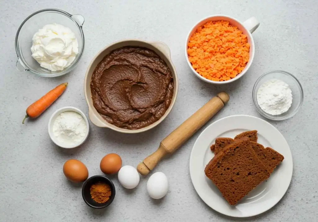 Easy Carrot Cake Recipe 2 Ingredients for homemade carrot cake and cream cheese frosting