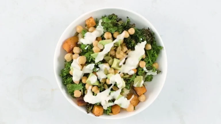Harvest Quinoa Bowl with Creamy Tahini Dressing 6 Harvest quinoa bowl with sweet potatoes, chickpeas, and tahini dressing