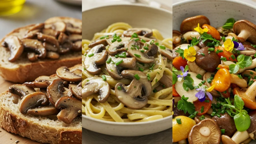 Easy Oyster Mushroom Recipe 3 Crispy oyster mushrooms served as a main dish or side