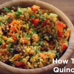 Colorful quinoa salad with tomatoes, cucumbers, and lemon dressing