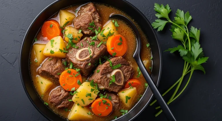 Easy Beef Stew Crockpot Recipe 8 Crockpot filled with tender beef stew and vegetables.