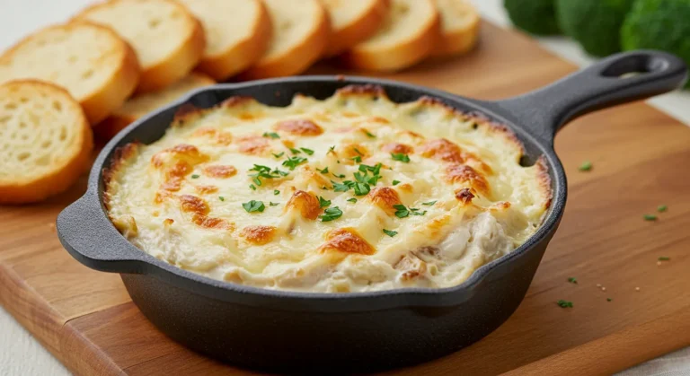 Caramelized Onion and Gruyere Dip Recipe 8 Golden caramelized onion and Gruyere dip baked in a white dish, served hot with bread and crackers.