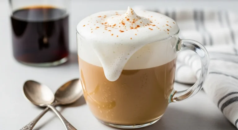 The Best Chai Tea Latte Recipe 10 Homemade latte chai in a glass mug topped with cinnamon