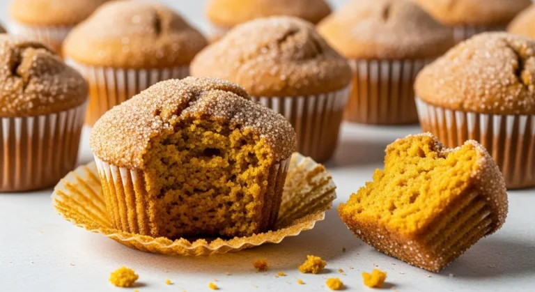 Cinnamon Sugar Pumpkin Muffins Recipe 9 Freshly baked cinnamon sugar pumpkin muffins topped with a sugar coating