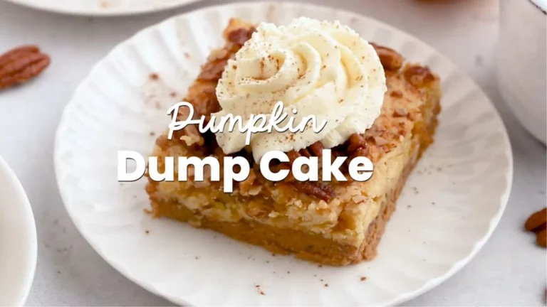 Pumpkin Dump Cake Recipe – Easy Fall Dessert You’ll Love 7 Slice of pumpkin dump cake with whipped cream topping