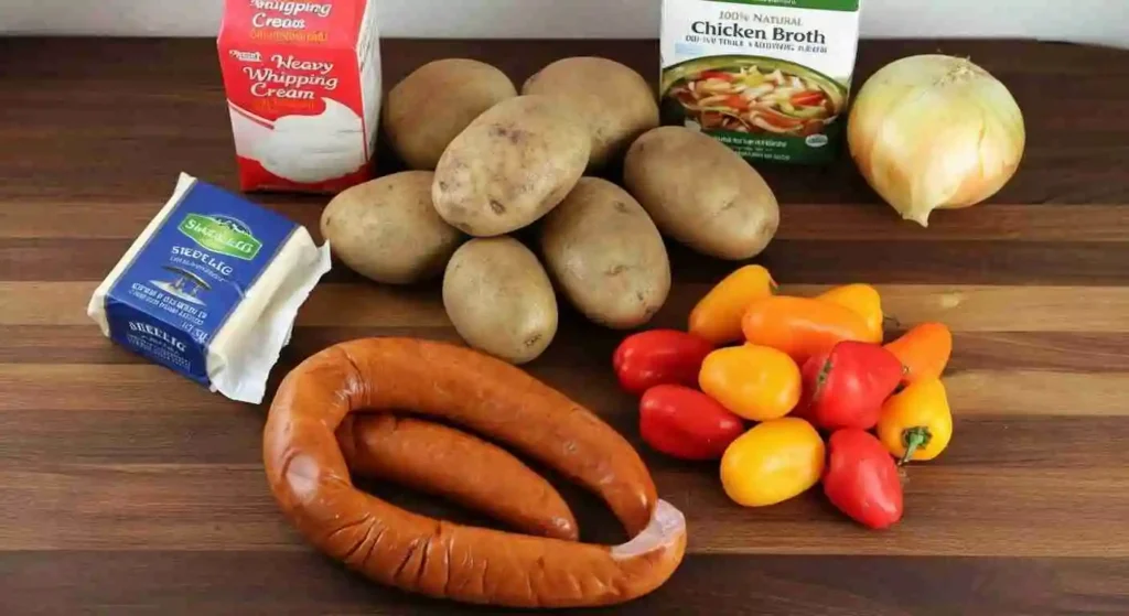 Cheesy Ranch Potatoes and Smoked Sausage 2 Ingredients for cheesy ranch potatoes and smoked sausage recipe.