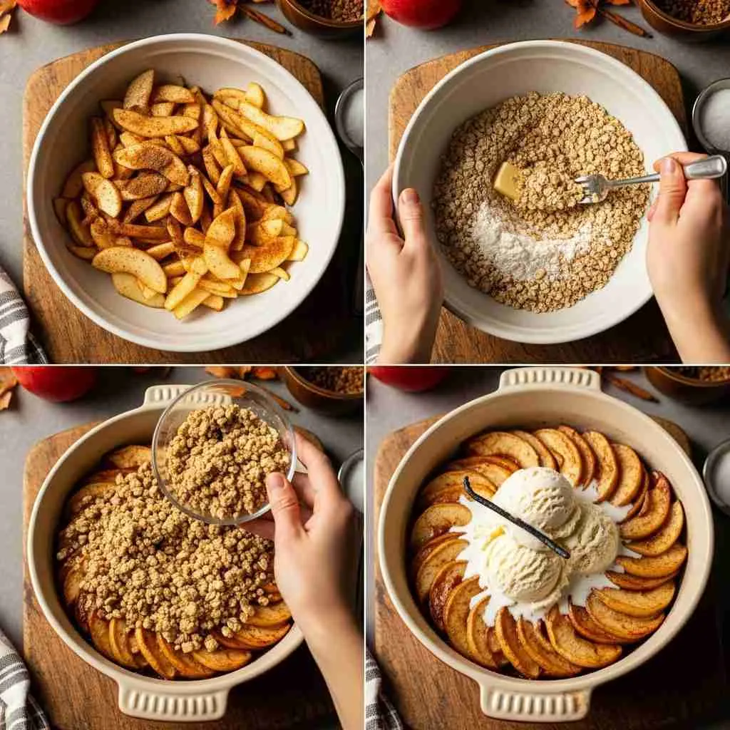 Easy Homemade Apple Crisp Recipe 3 Apple crisp preparation in four steps