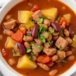 Hearty soup with beans and vegetables