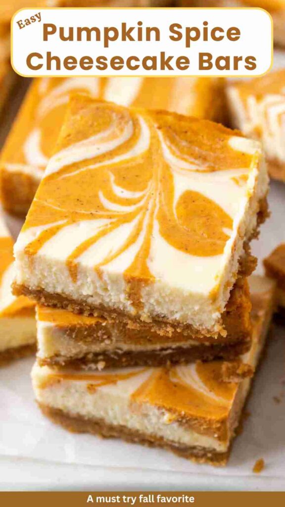 Easy Pumpkin Spice Cheesecake Bars Recipe 4 Delicious pumpkin spice cheesecake bars