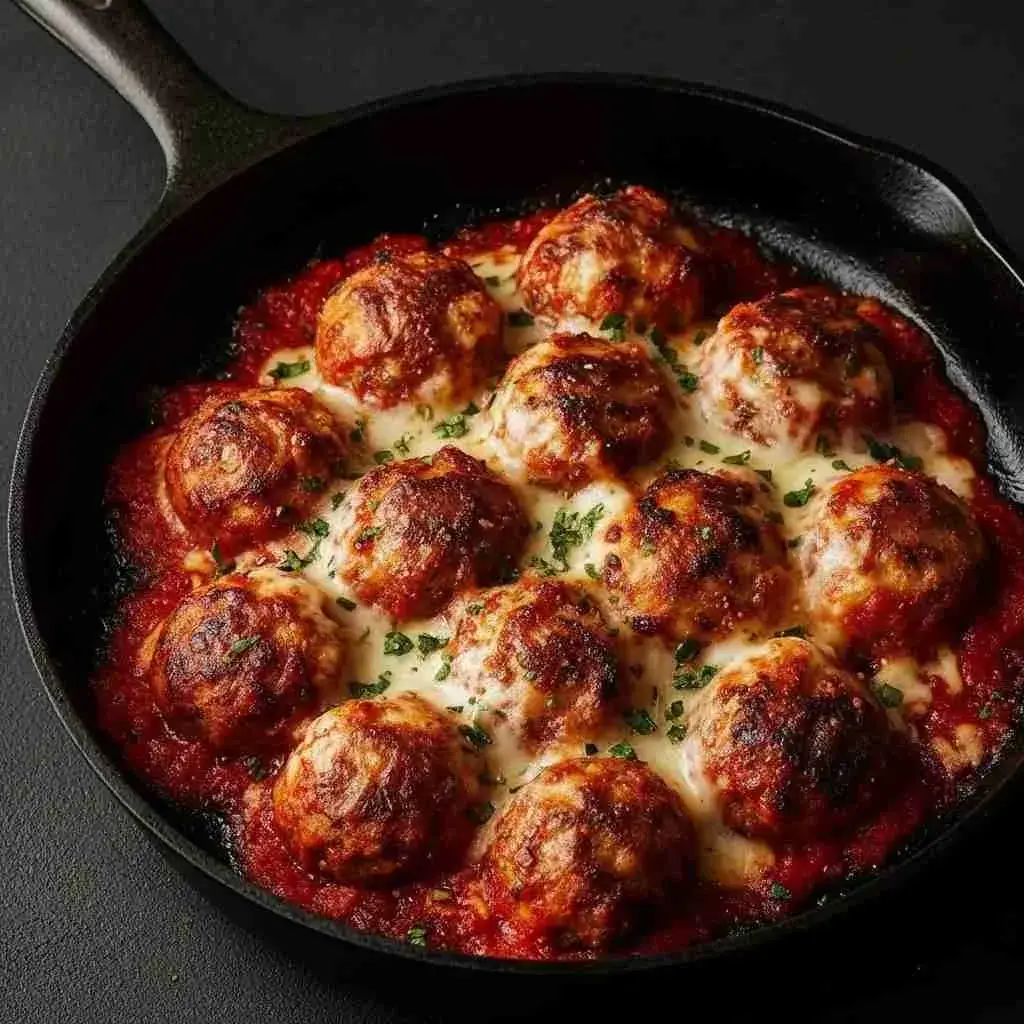 Cheesy meatballs in marinara sauce