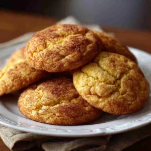 Close-up of pumpkin snickerdoodle cookie with cinnamon sugar