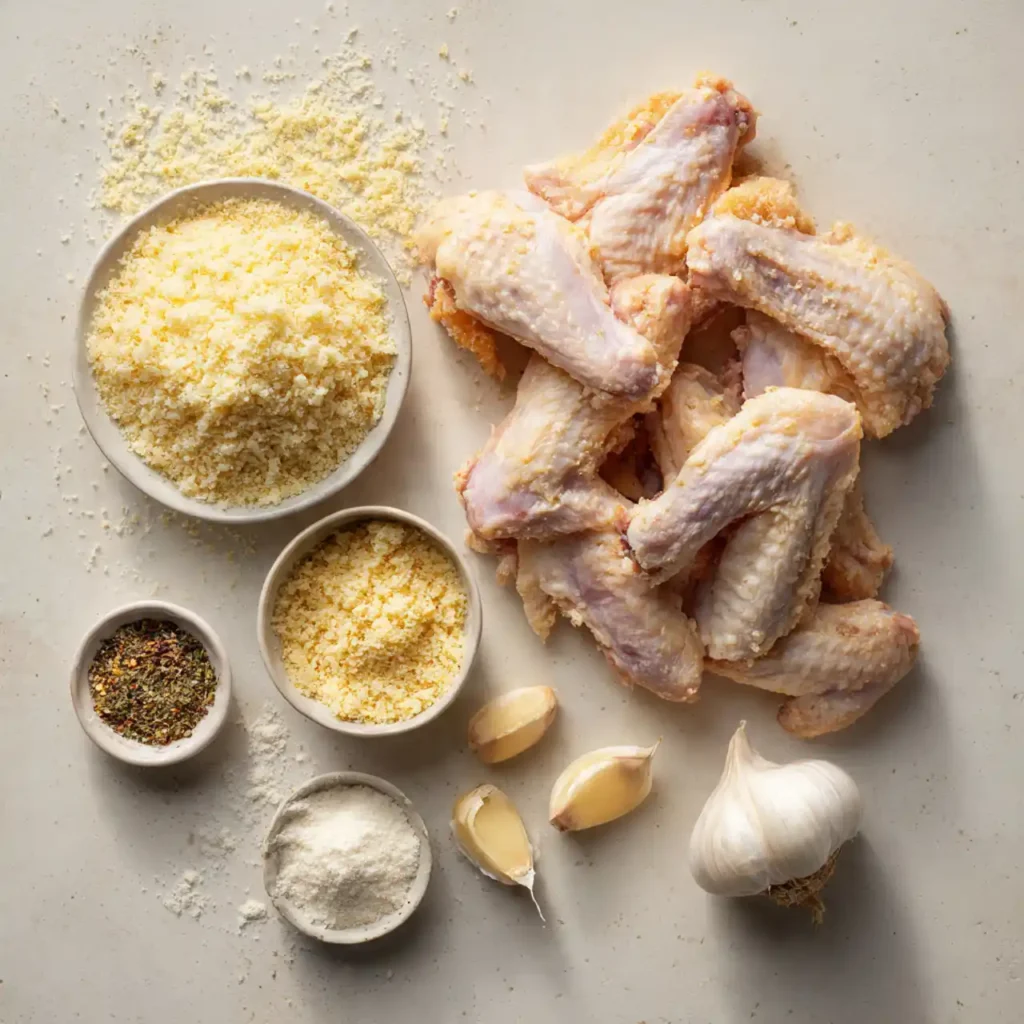 ingredients for air fryer parmesan crusted chicken wings