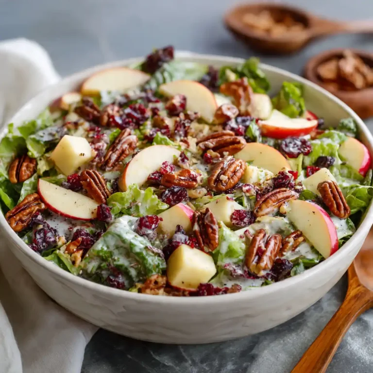 apple cranberry pecan salad with fresh greens