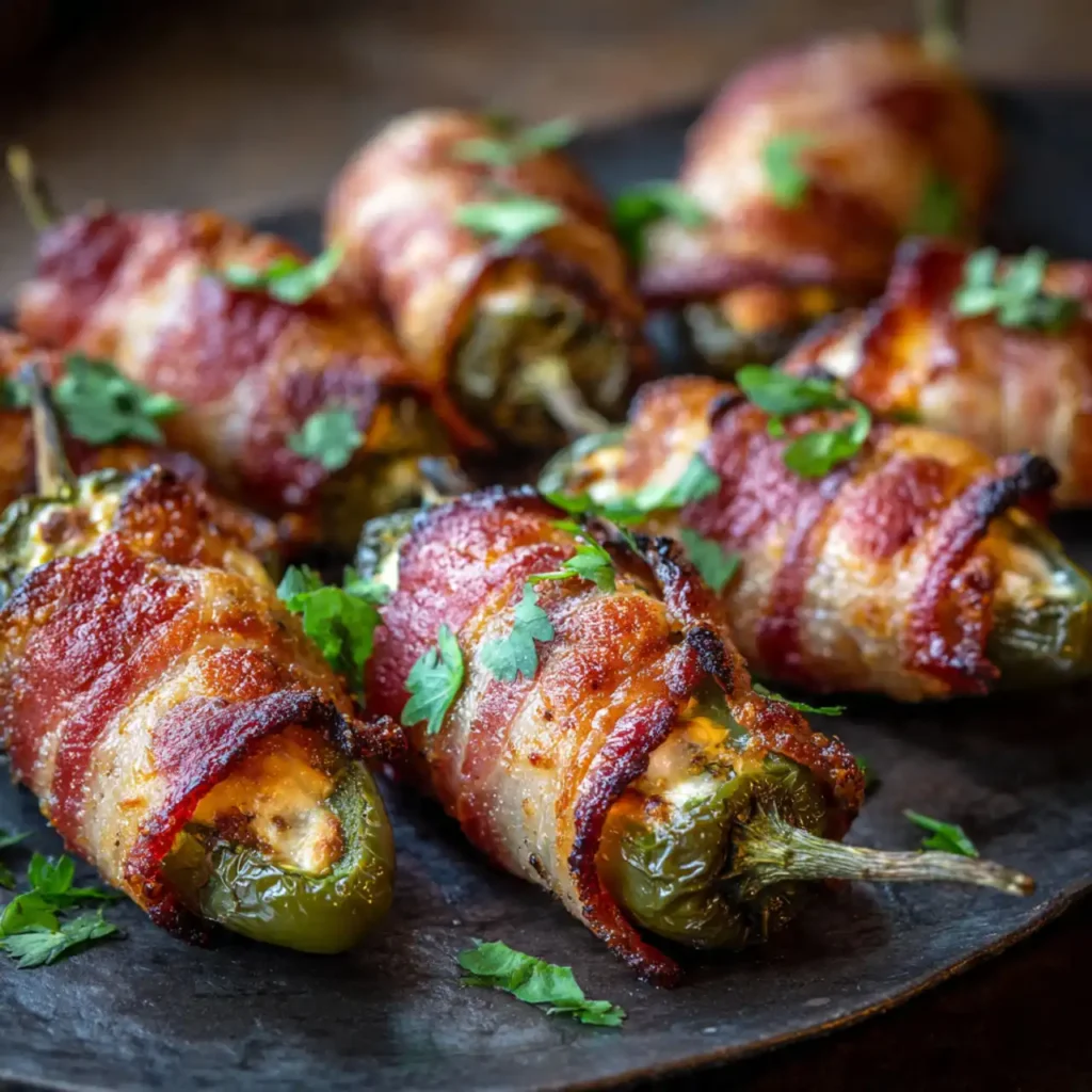 cheesy bacon wrapped jalapeño popper close up