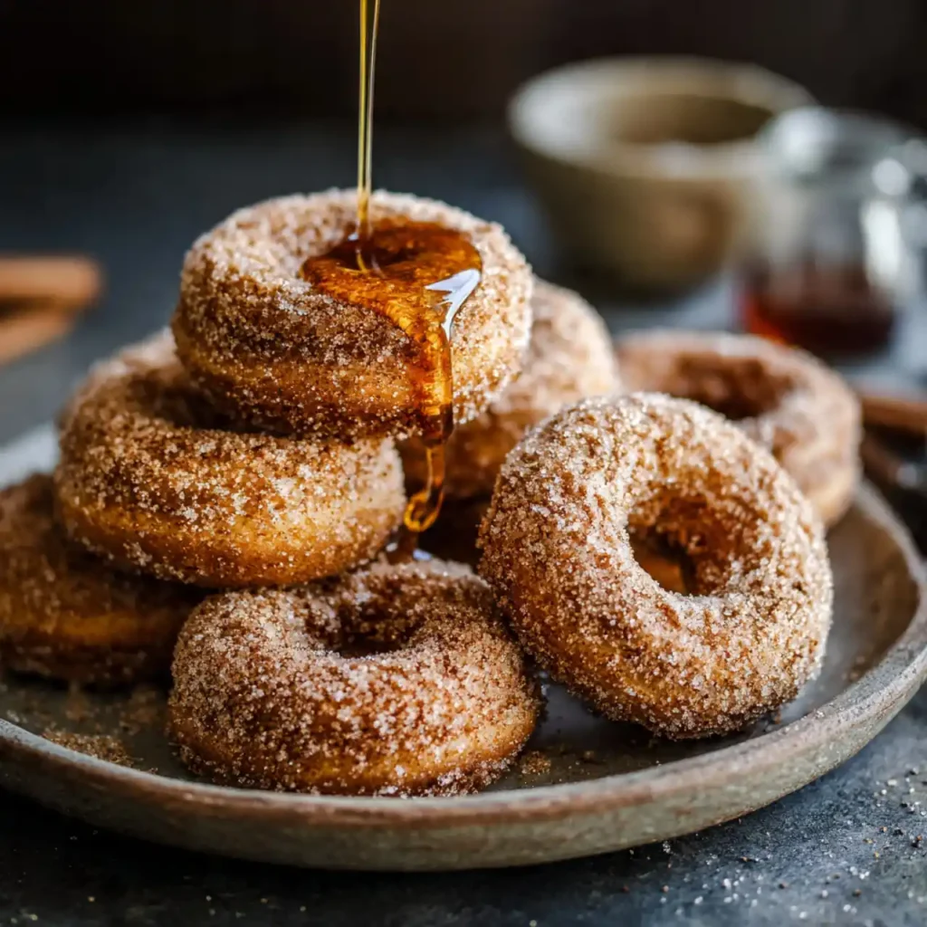 Brown Butter Apple Cider Donuts with Cinnamon Sugar 4 close up brown butter apple cider donut with cinnamon sugar