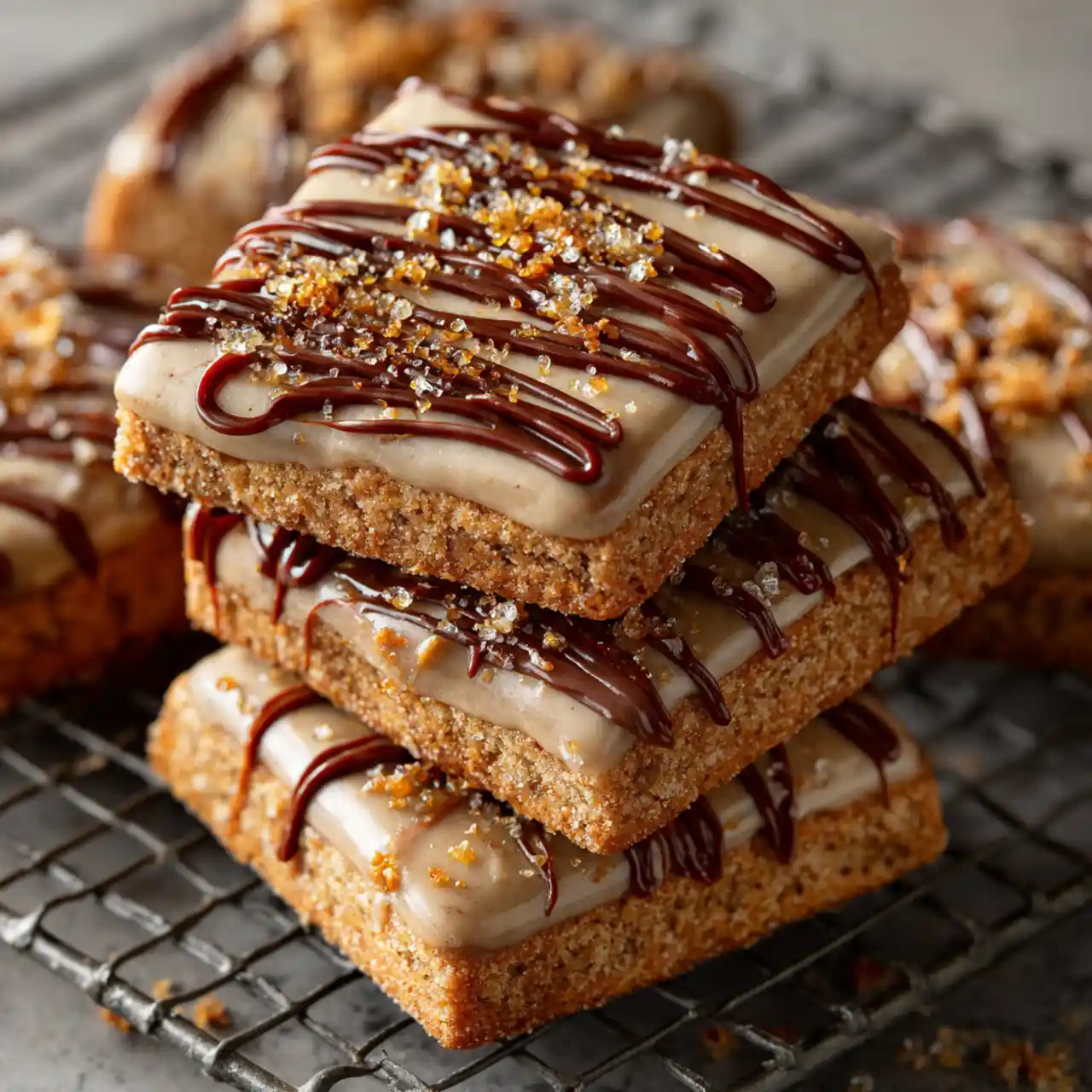 Brown sugar pop tart cookies on cooling rack