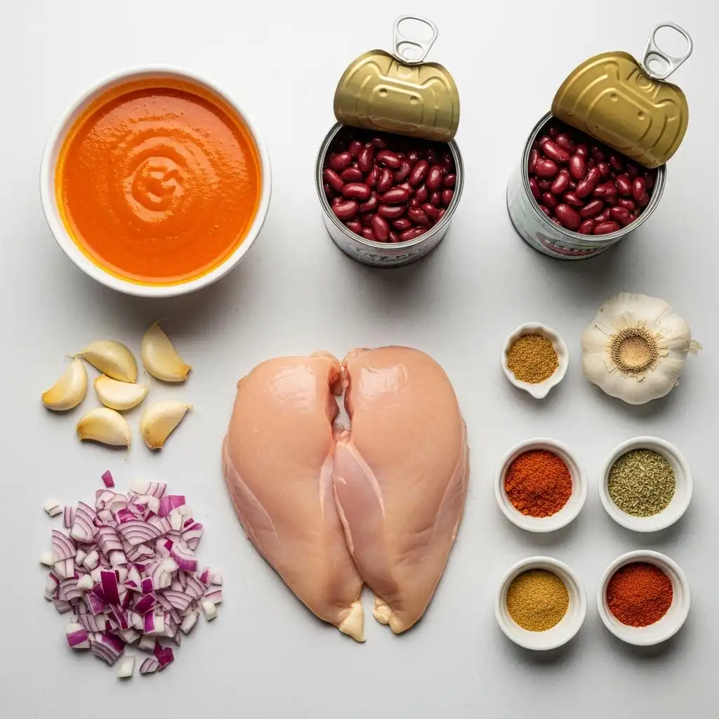 ingredients for slow cooker buffalo chicken chili