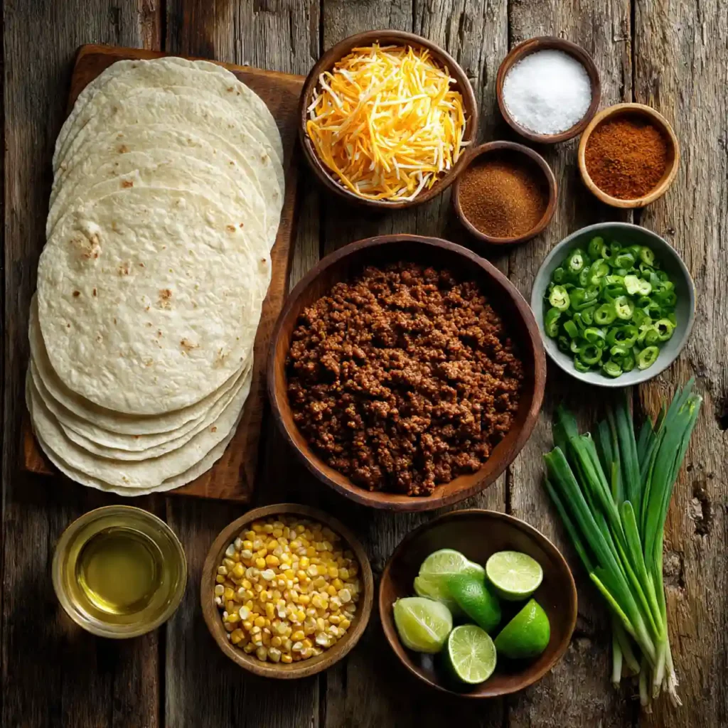 ingredients for irresistibly cheesy taco sticks