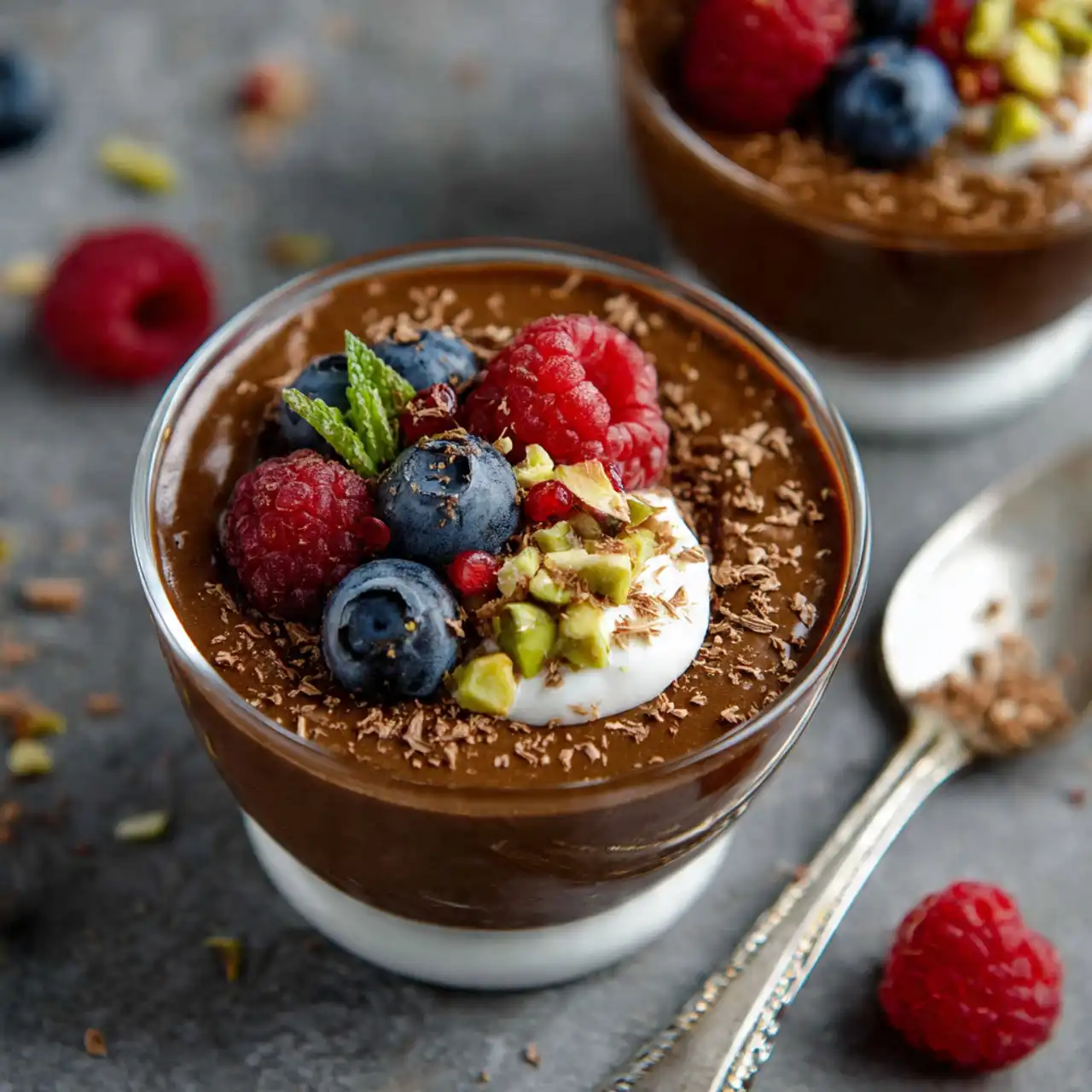 chocolate avocado mousse serving idea