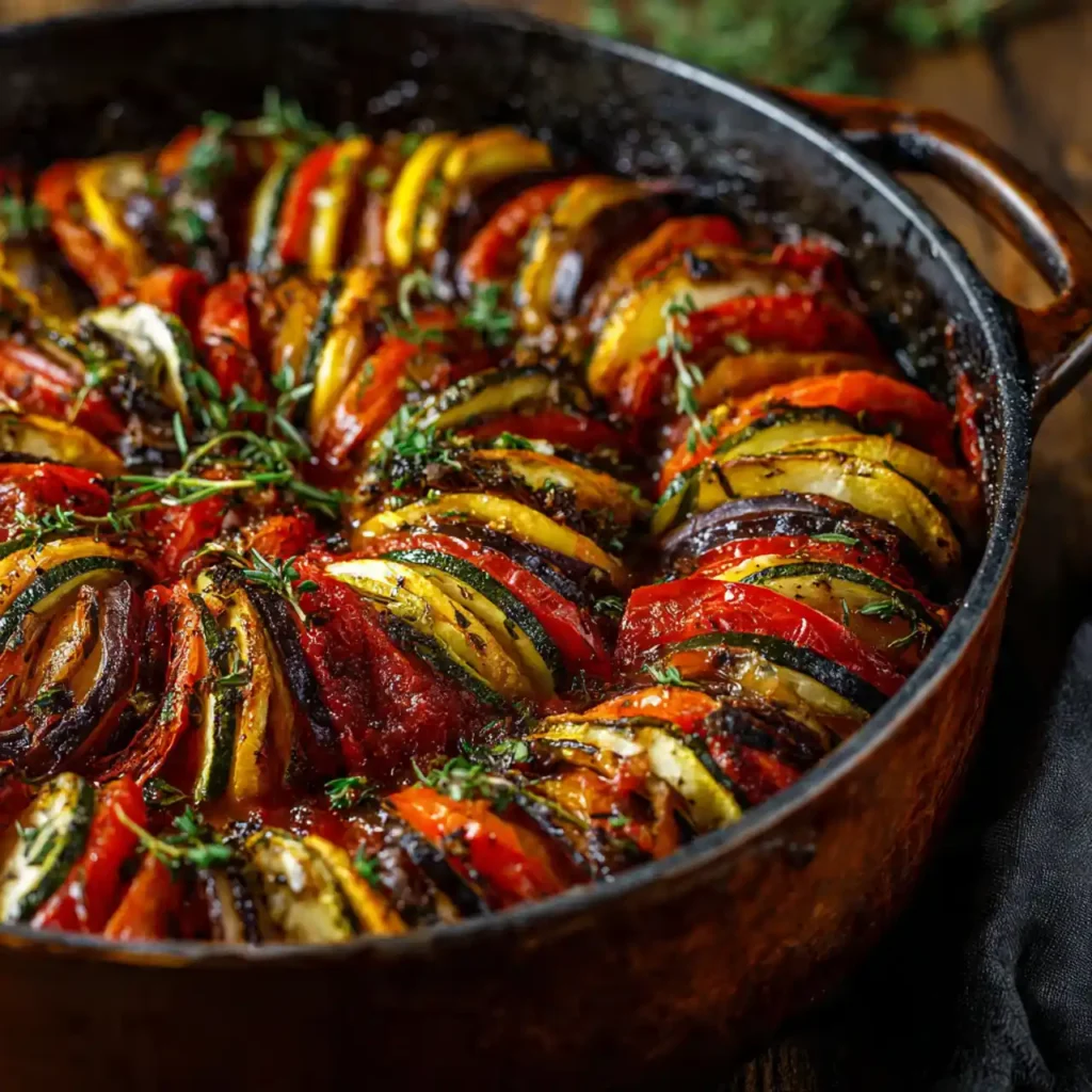 close up of classic french ratatouille