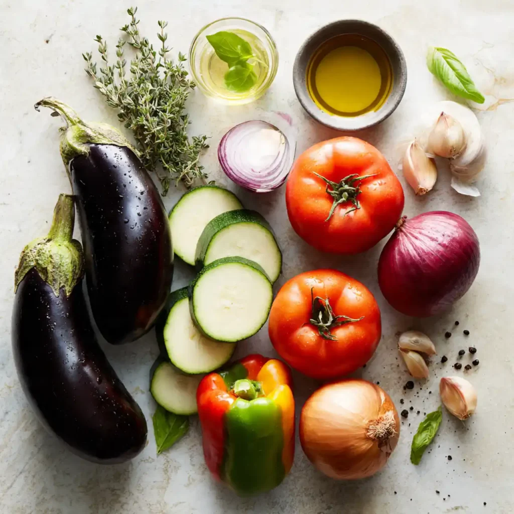 ingredients for classic french ratatouille recipe