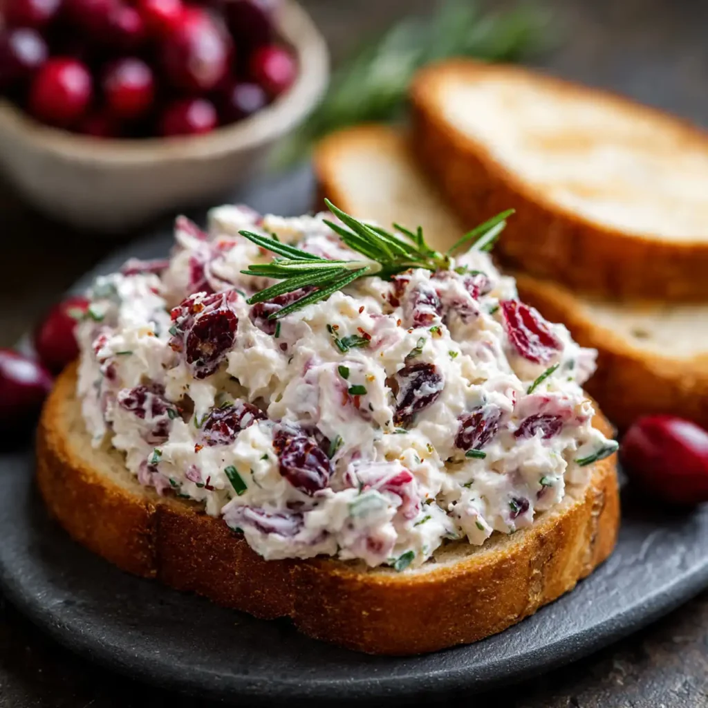 cranberry cream cheese spread on toast