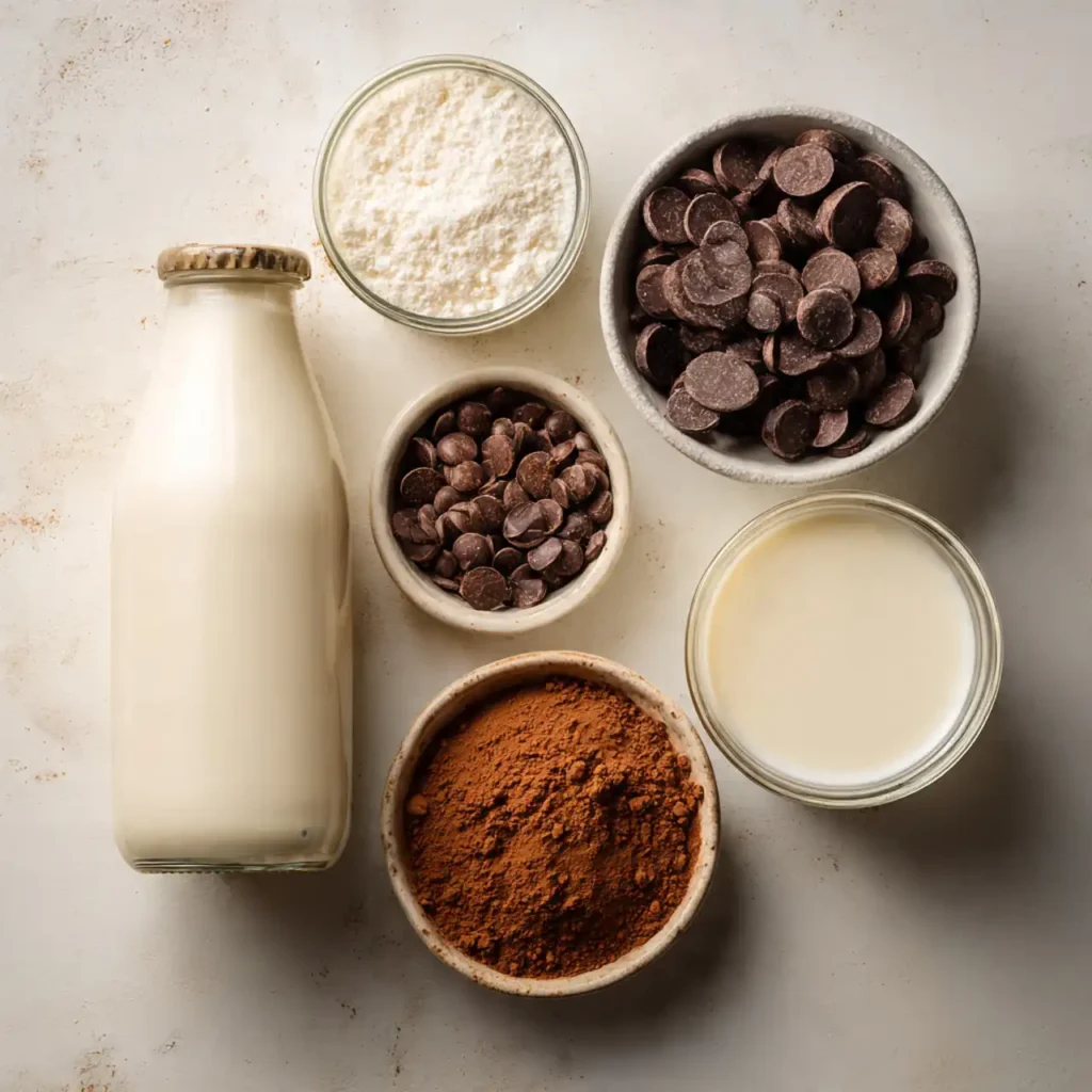 ingredients for crockpot hot chocolate drink