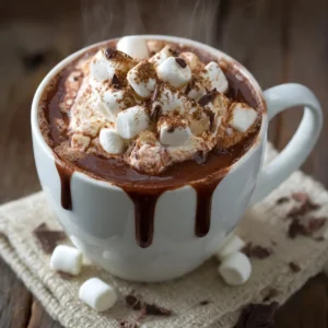 serving crockpot hot chocolate from slow cooker