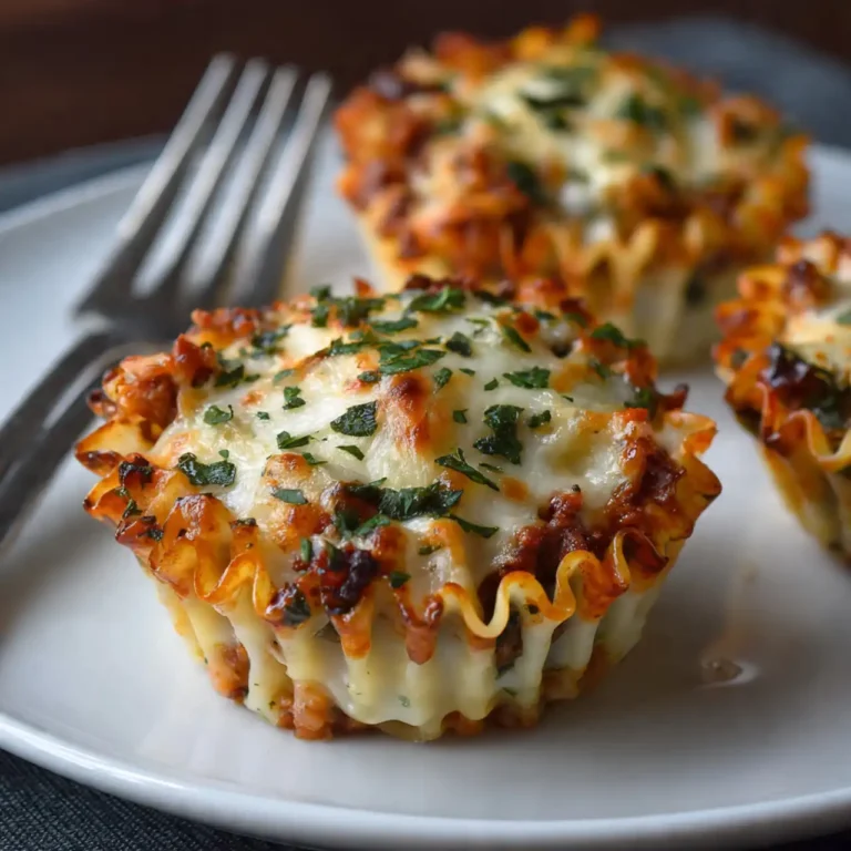 easy lasagna cups baked with melted cheese