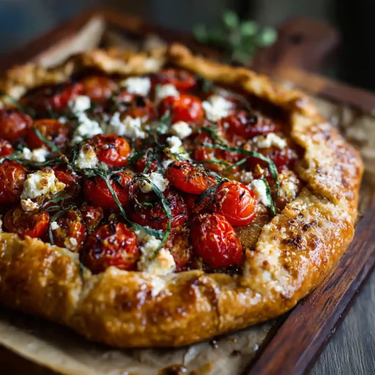 easy tomato basil galette with goat cheese baked golden
