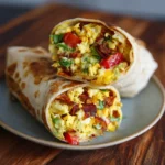 freezer breakfast burritos sliced and ready to eat