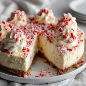 no bake white chocolate peppermint cheesecake