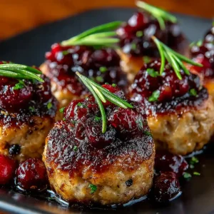 close up sheet pan sausage cranberry bites