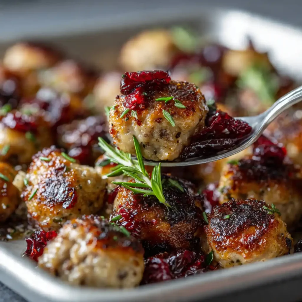 sheet pan sausage cranberry bites for serving