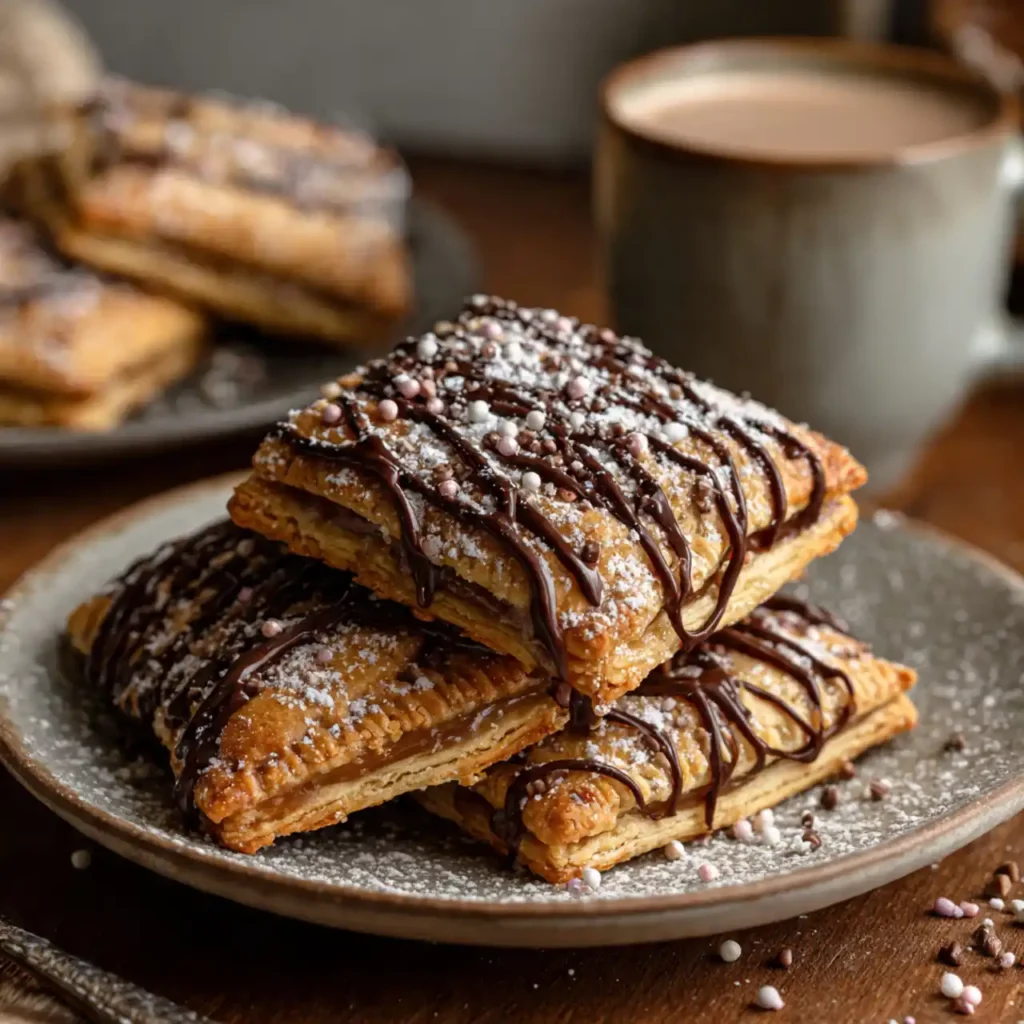 Plated brown sugar pop tart cookies with glaze