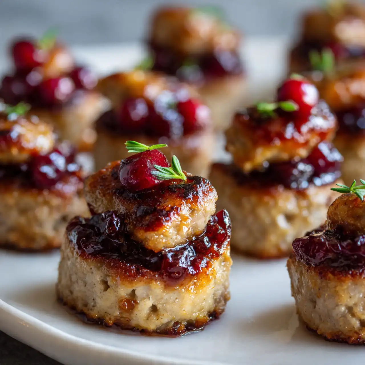 sheet pan sausage cranberry bites baked golden