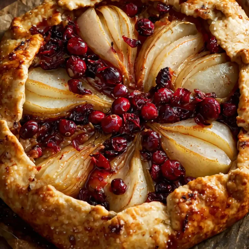 Spiced Pear and Cranberry Galette 4 close up of spiced pear cranberry galette
