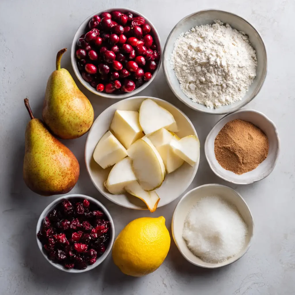 Spiced Pear and Cranberry Galette 2 ingredients for spiced pear and cranberry galette