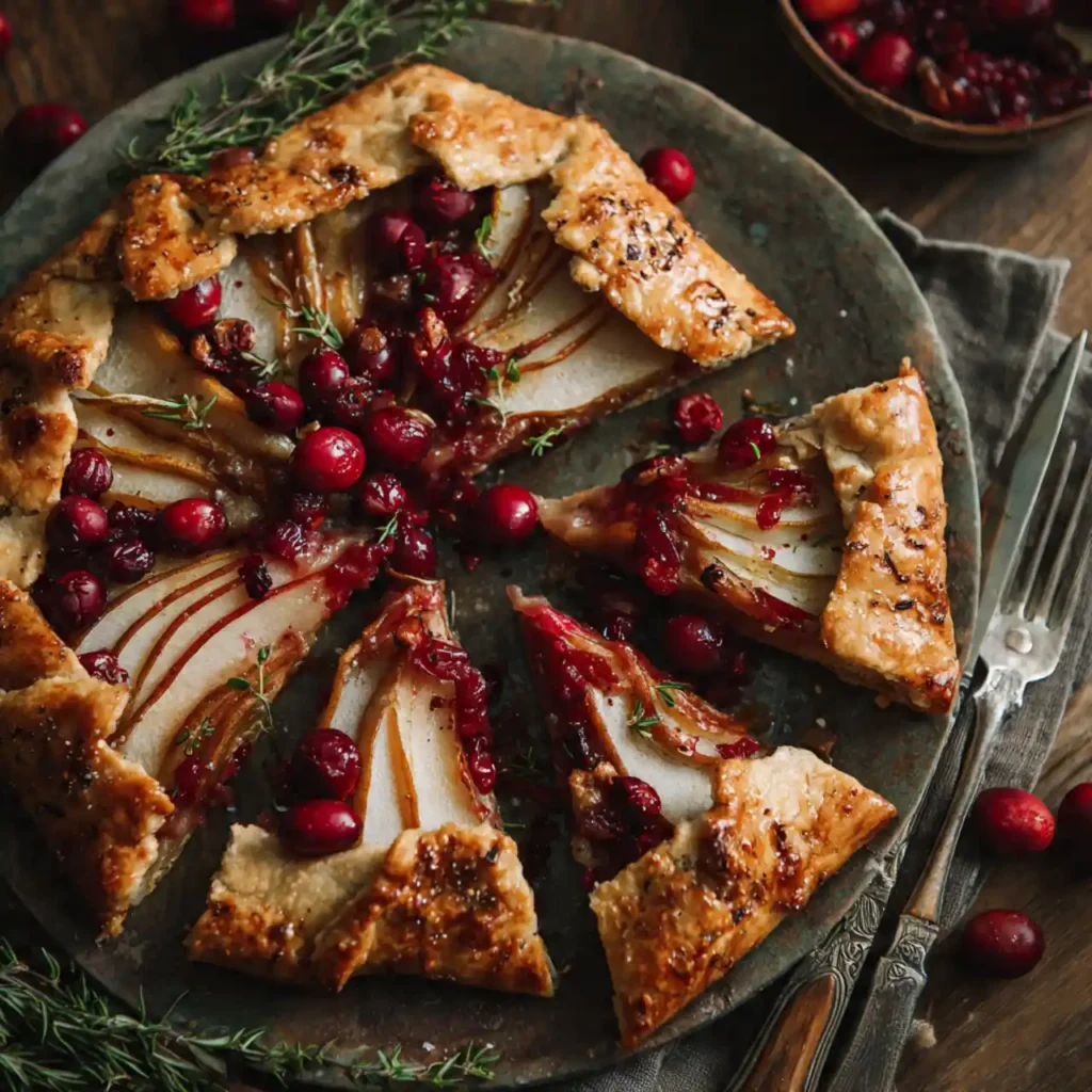 Spiced Pear and Cranberry Galette 3 spiced pear and cranberry galette slice