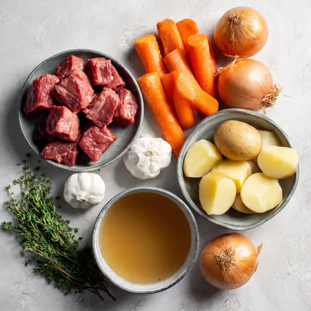 ingredients for slow cooker venison stew