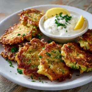zucchini fritters with lemon yogurt sauce
