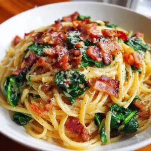 bacon and spinach pasta serving suggestion
