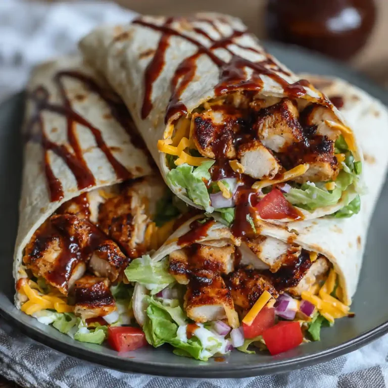bbq ranch chicken wrap cut in half