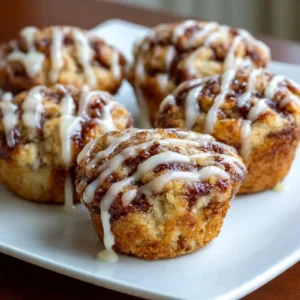 cinnamon roll muffins with vanilla icing