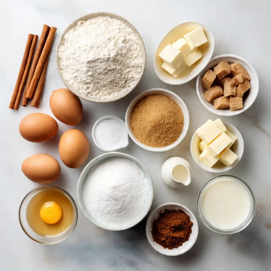 ingredients for cinnamon roll muffins