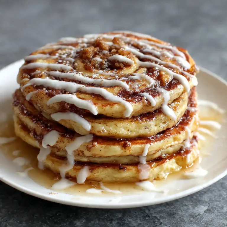 cinnamon roll pancakes with cream cheese glaze