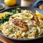 Ingredients for creamy lemon chicken orzo