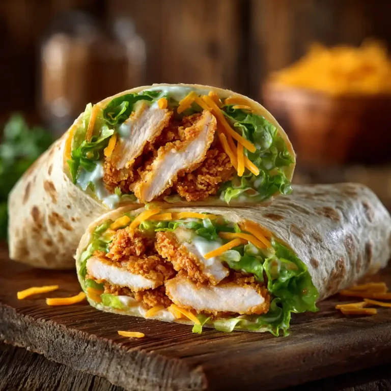 Crispy chicken ranch snack wrap with fresh veggies
