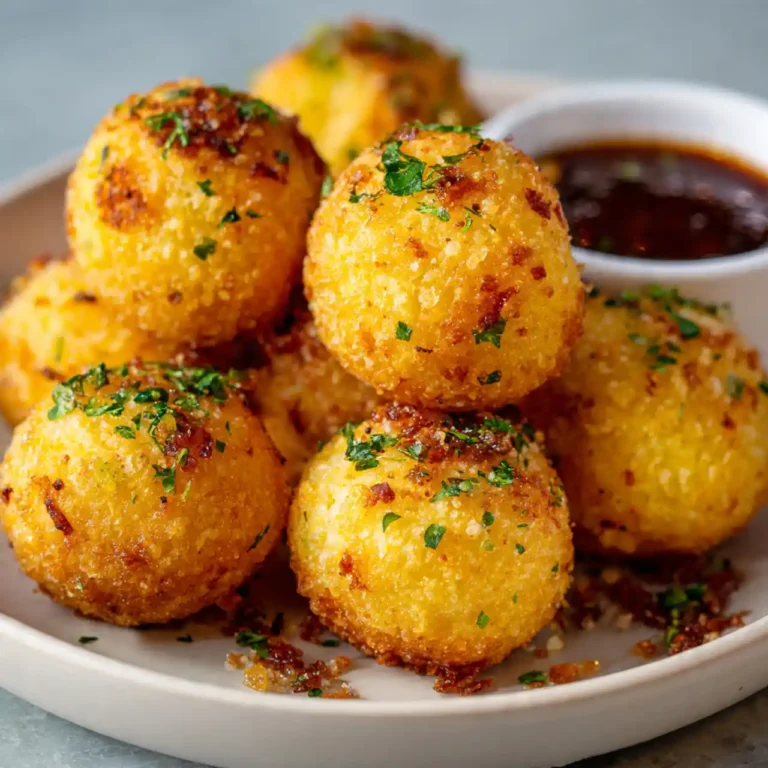 Honey butter cornbread poppers drizzled with honey
